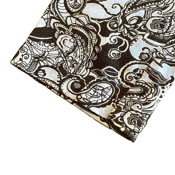 Jones New York Sport blue and black print front gather 3/4 sleeve top Large - Picture 5 of 7